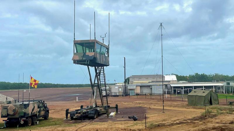 The set-up Transportable Air Operations Tower during Operation Resolute at Mungalalu-Truscott Airbase.