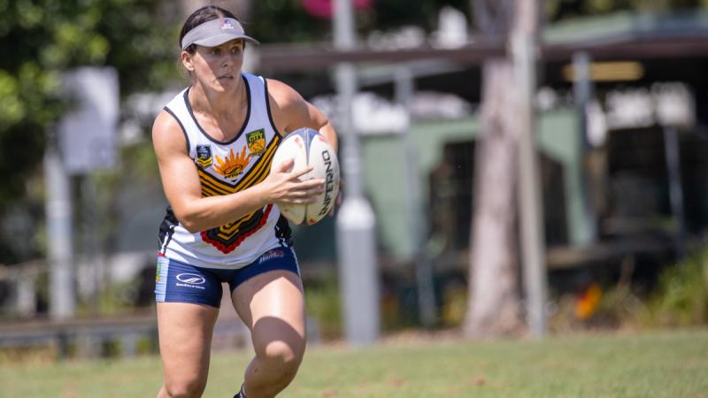Members of the ADF Touch football teams participate in training at Gallipoli barracks, Brisbane.