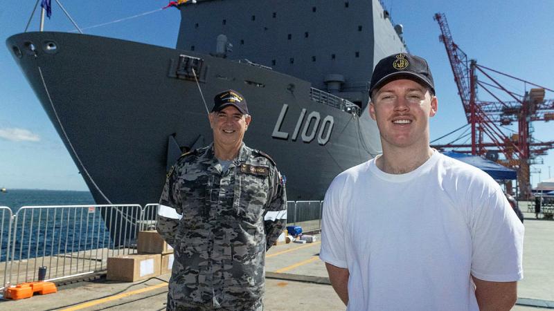 Connor Levinge is following in his father’s footsteps, Chief Petty Officer Carl Levinge by also joining the Royal Australian Navy. 