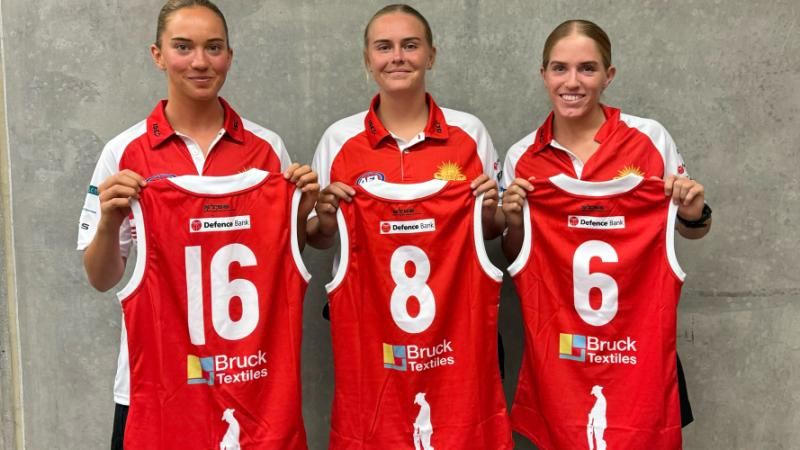 Australian Army soldiers Privates Ruby Slater, Bonnie Farrell, and Sophie Elias from 9th Force Support Battalion have been selected for the National Army Aussie Rules team.