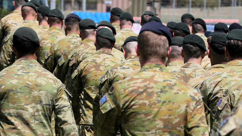 Members of the 7th Battalion, the Royal Australian Regiment that recently deployed on Operation Kudu at Edinburgh Defence Precinct, Adelaide. 