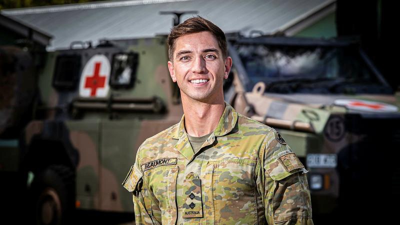Lieutenant Alex Beaumont, a General Service Officer from 2nd Health Battalion during Exercise Viper Walk 2024.