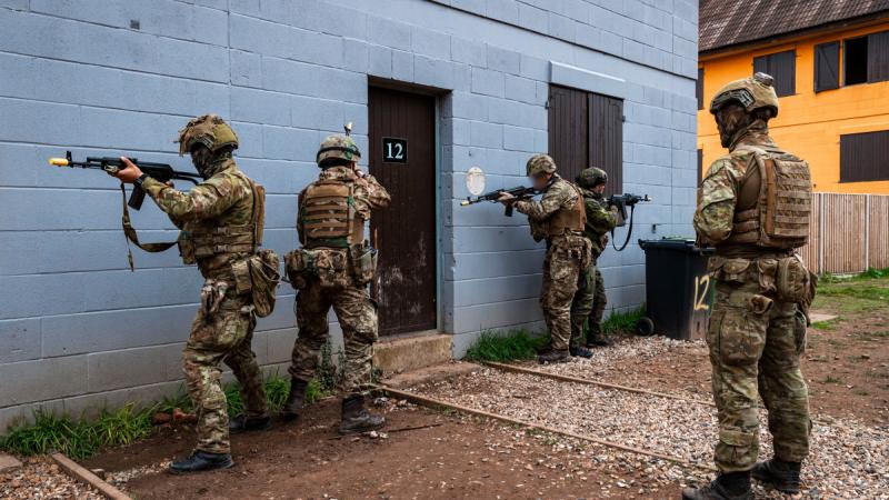 Australian Army soldiers deployed on Operation Kudu, with members from the Finnish Army, deliver a Platoon and Company Sergeants Battle Course to Armed Forces of Ukraine personnel in the United Kingdom
