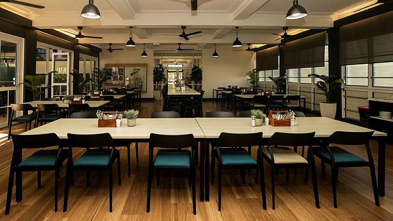 The newly renovated dining area of the Larrakeyah Junior Sailors and Other Ranks Mess.