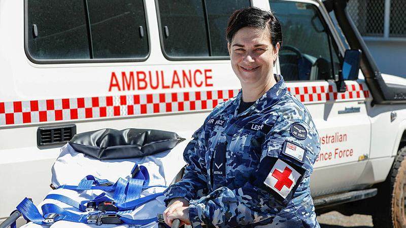 Leading Aircraftwoman Raegan Lester on duty at 2 Expeditionary Health Squadron, RAAF Base Darwin.