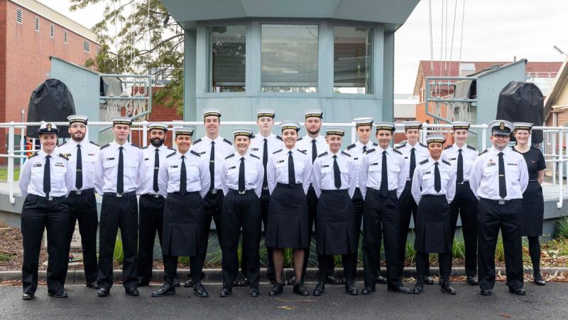 Communication Information System - Communications Specialist Initial Entry Course 001 graduates with instructional staff at HMAS Cerberus, Victoria.