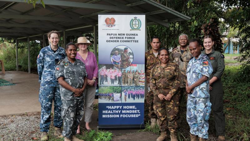 Gender, peace and security facilitators from the PNG Defence Force and ADF at the gender, peace and security training, held at Goldie Barracks, PNG. 