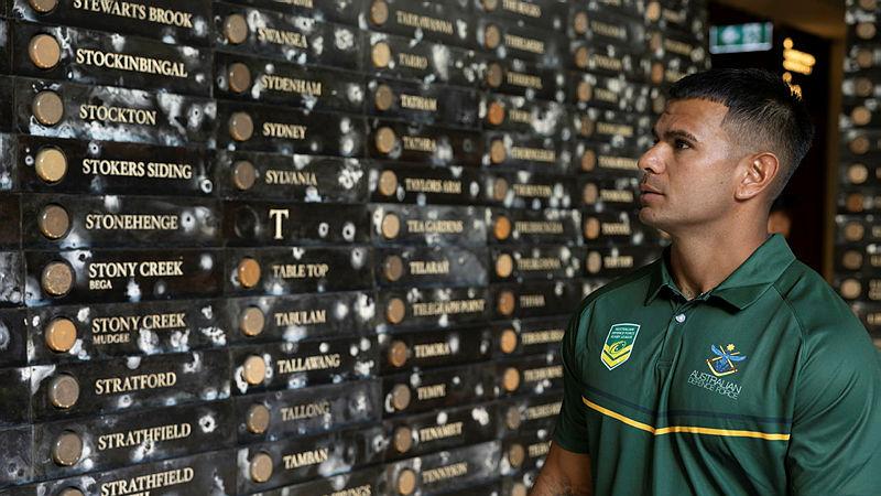 Lance Corporal Timothy Muhamad during a tour of the Anzac Memorial in Hyde Park, Sydney. 