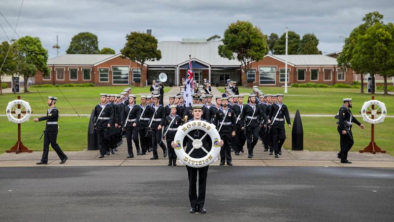 Graduation ceremony of General Entry 422 – Rogers Division held at the Royal Australian Navy Recruit School in HMAS Cerberus, Victoria. 