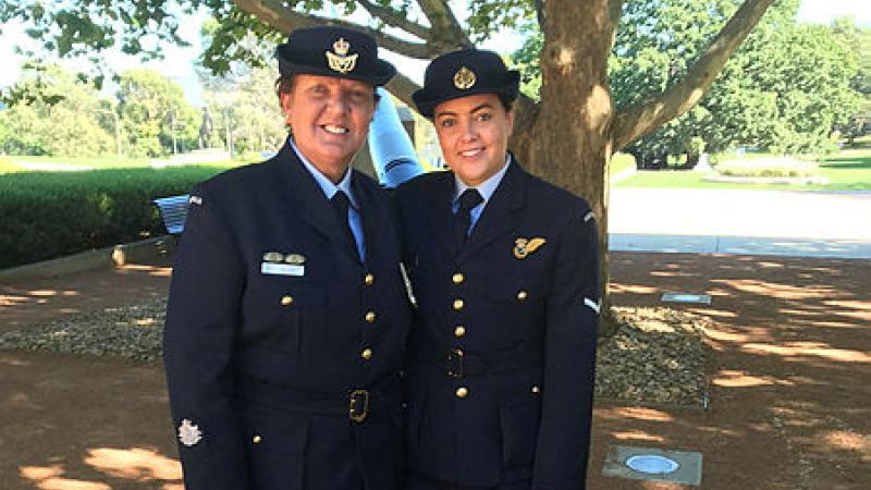 Corporal Georgia Ross with her late mother Warrant Officer Jodi Ross.