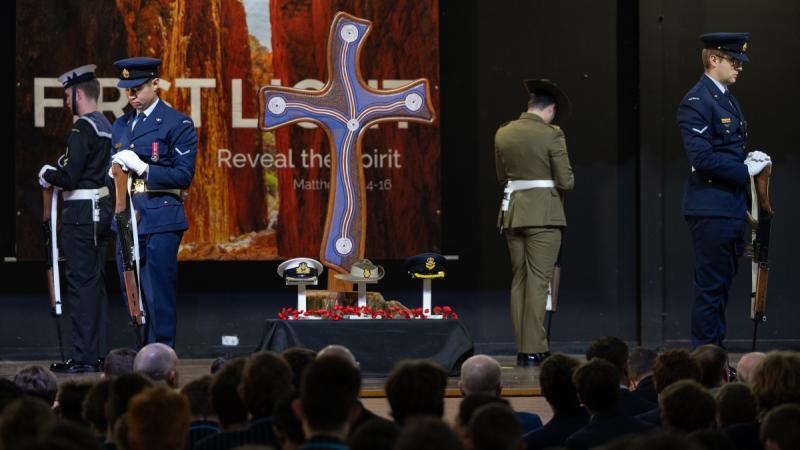 Australia's Federation Guard supported the ceremony at Marist Brothers College Canberra.Photos: Lieutenant Colonel David Hankin