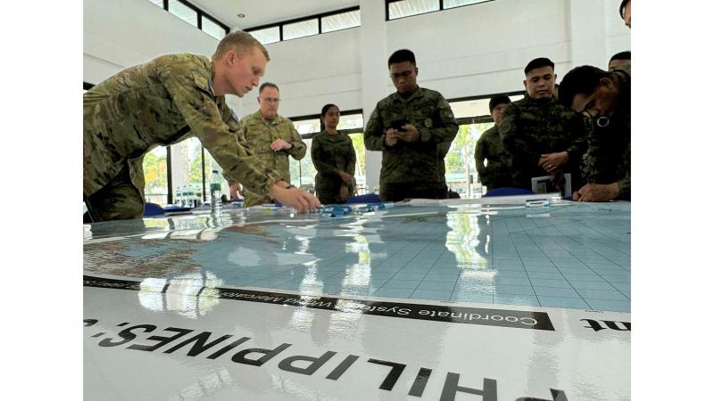   The Joint Australian Training Team-Philippines Mobile Training Team and ADF Warfare Training Centre delivering a  course to the Armed Forces of the Philippines to teach the Joint Military Appreciation Process.