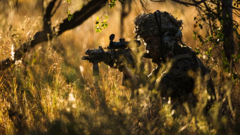 A US Marine participates in Exercise Southern Jackaroo in 2023.