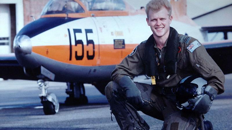 Squadron Leader Martin Copland at the end of the 155 Pilot’s Course in 1991. It was the last course to use the Macchi jet.