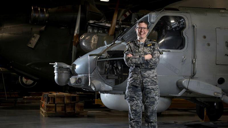 Engineering officer Commander Felicity Petrie at the Australian War Memorial storage annex. 