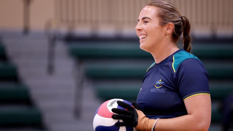 Team Australia's Laura Reynell during a wheelchair rugby training session held at the ESPN Athletics Centre in Orlando, Florida, US in preparation for the Warrior Games 2024. 