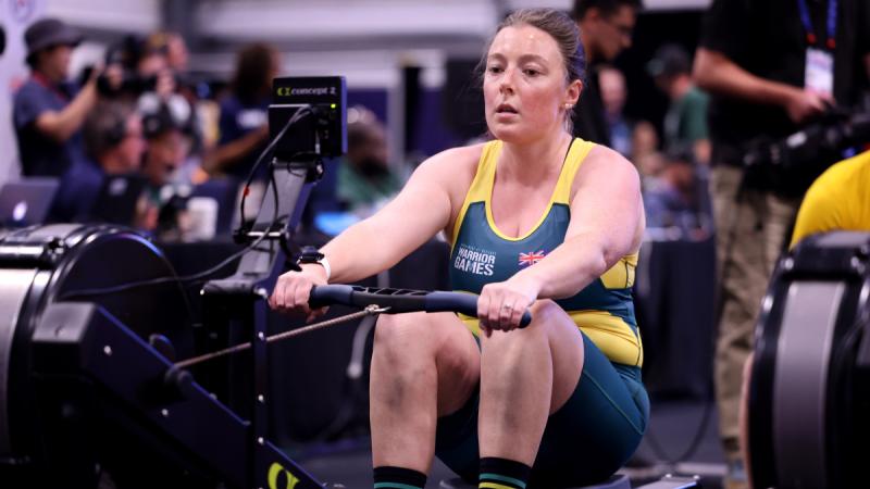 Sergeant Emily Lahey competes in the rowing event at the Warrior Games 2024, held in Orlando, Florida, USA. Photo: Flight Sergeant Christopher Dickson.