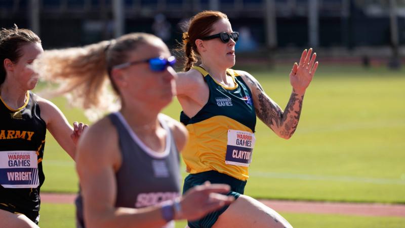 Chelsie Clayton takes part in the women’s 100m sprint at the 2024 Warrior Games at ESPN Wide World of Sports Complex, Florida USA. Photos: Flight Sergeant Ricky Fuller.