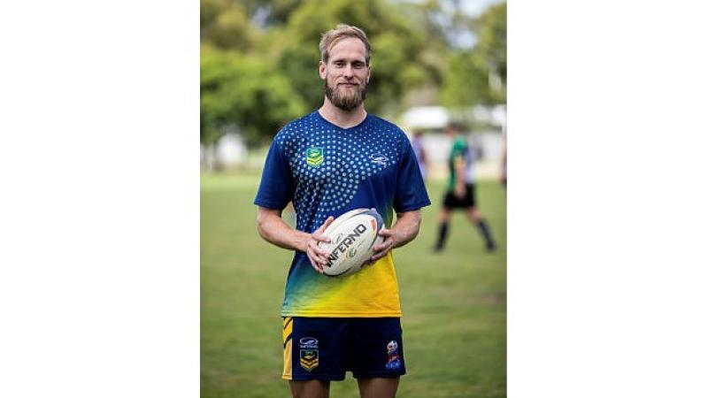 Leading Seaman Stephen Holmes during Defence touch football training. 