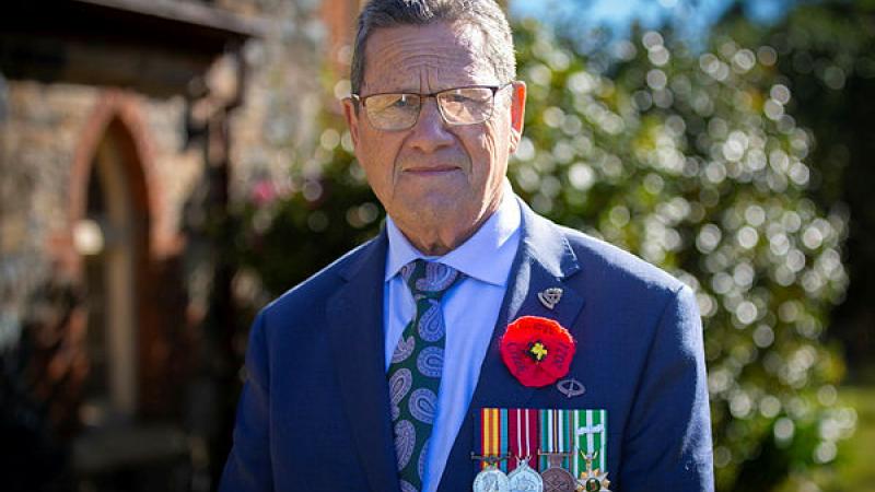 Vietnam Veteran Rudolph Stachow during this year's Anzac Day service at Majors Creek. 