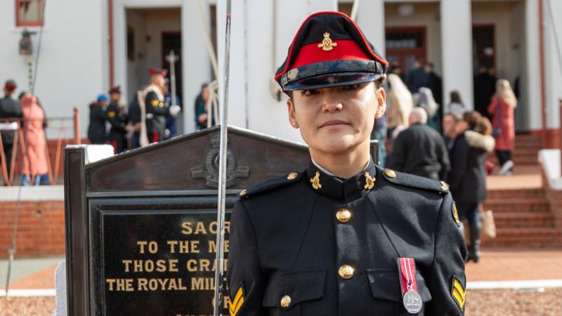 Australian Army Staff Cadet Lieutenant Farida Dad graduates from The Royal Military College - Duntroon. 