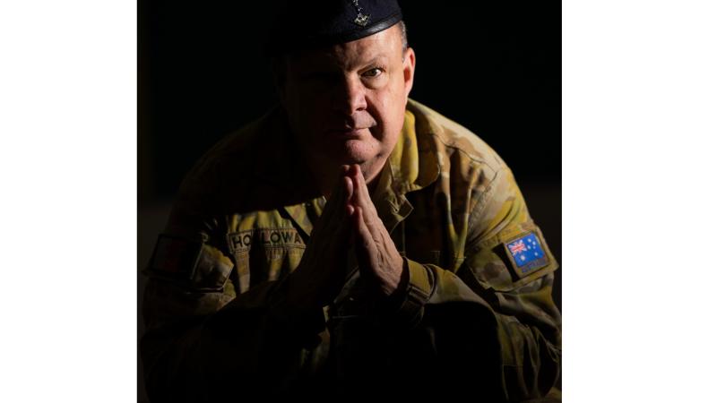 Australian Army Warrant Officer Class Two Brett Holloway at the Defence Space and Cyber College at HMAS Harman.