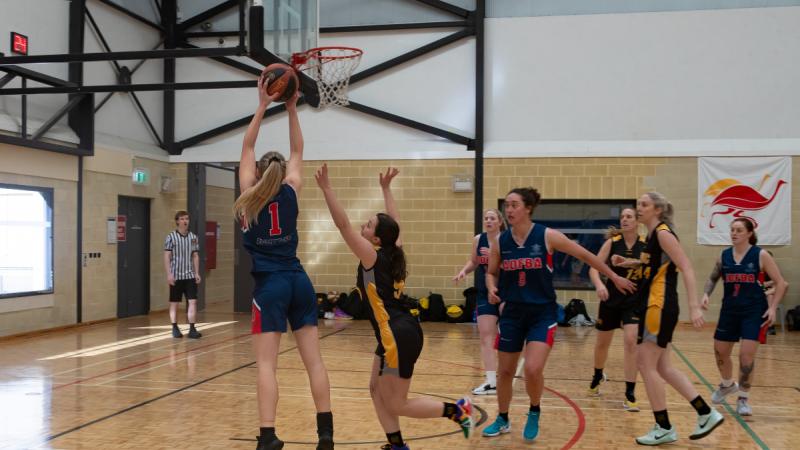 Lance Corporal Claudia de Grave-Nott shoots for goal during the Edith Cowan University Western Invitational Tournament.