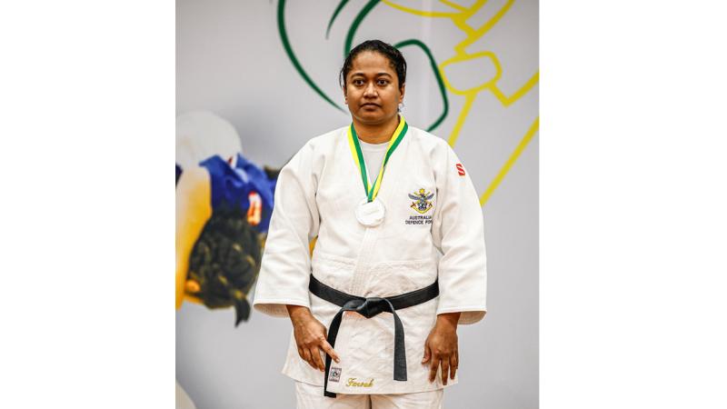 Flying Officer Keresi Farouk at the Judo Australian National Championships on the Gold Coast, Queensland. 
