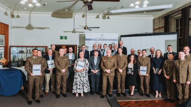 Winners and honourable mentions of the 2024 NSW Employer Support Awards, held at Victoria Barracks in Sydney.