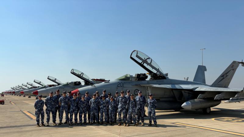 ADFA RAAF trainee officers visit Exercise Diamond Storm 2024 in Darwin. 