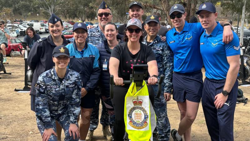 The team from 28 Squadron, which took part in the 12-hour cycling fundraiser for Soldier On at Russell Offices, Canberra. 