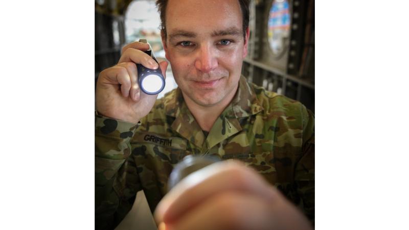 Army soldier Corporal Shannon Griffith at the Rotary Wing Aircraft Maintenance School at Oakey, Queensland.