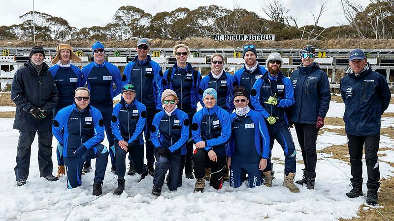 The Air Force Exercise Coolshot team at the Whiskey Flat Biathlon Range, Victoria.