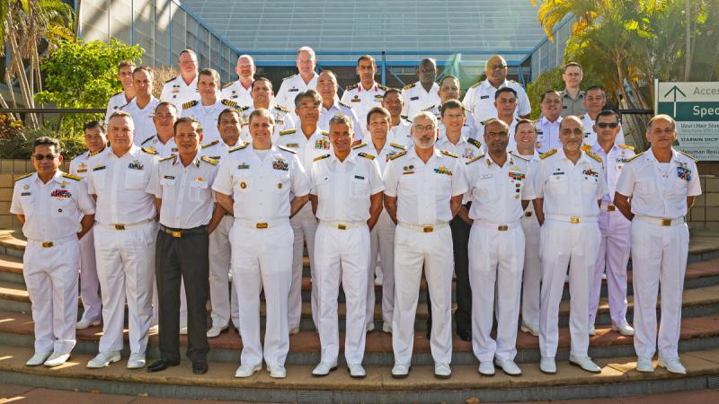 Senior leaders from participating nations attend the Fleet Commander's Conference in Darwin, NT, during Exercise Kakadu.