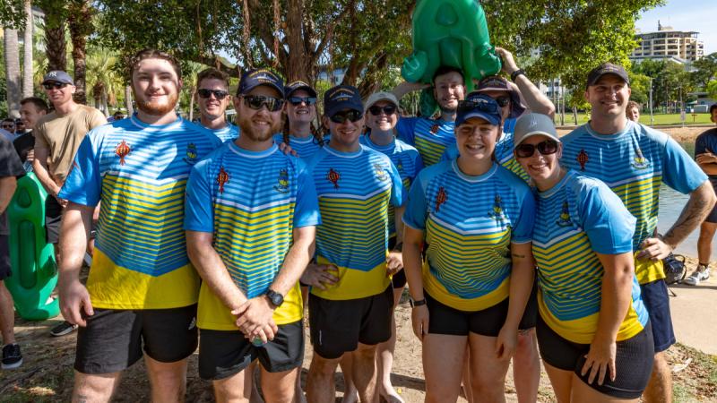 The HMAS Warramunga Ninja Warrior team participates in a sports activity day on Excercise Kakadu in Darwin, NT.