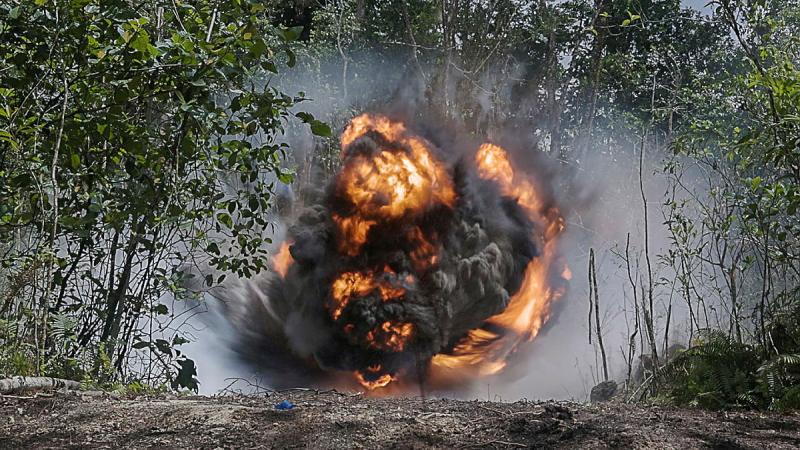 Explosive remnants of war are disposed of in Munda, Solomon Islands during Operation Render Safe. 