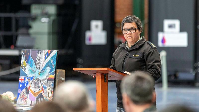 Indigenous Pre-Recruitment Program instructor Leading Seaman Kellie Curry has been nominated in this year’s Australian Defence Magazine Women in Defence Awards. Photo: Leading Seaman James McDougall