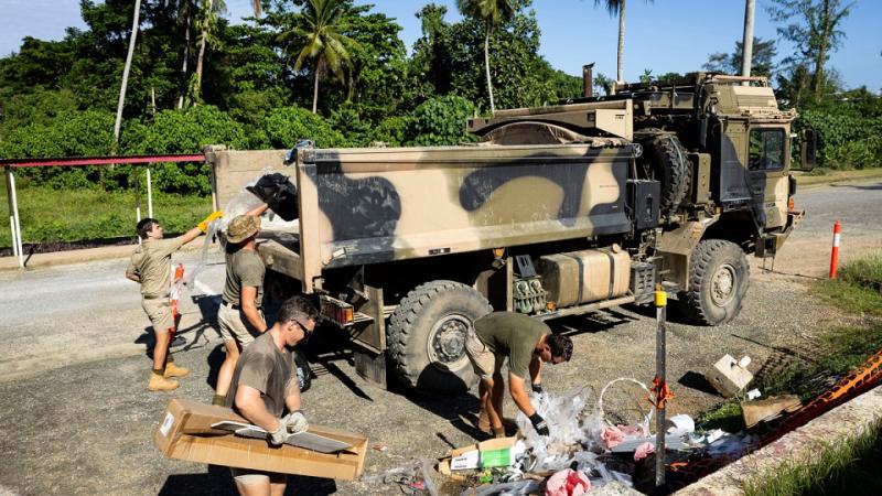 Army soldiers from 3rd Combat Engineer Regiment refurbish facilities as part of Exercise Puk Puk at Moem Barracks, Papua New Guinea.