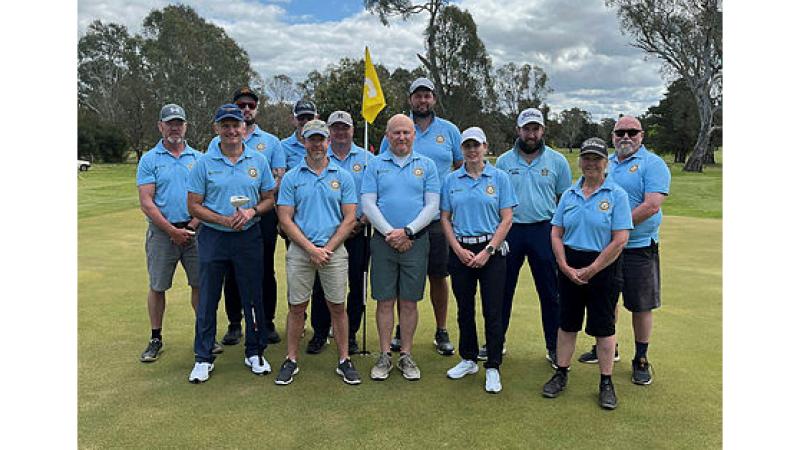  The Victorian Air Force golf team at Heathcote Golf Course during the interservice three-day tournament against Army and Navy golfers in the state.