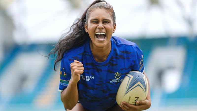 Private Jessica Sami at Solomon Islands National Stadium, Honiara, Solomon Islands. 