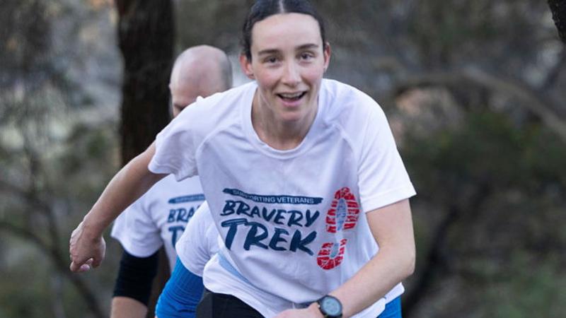Leading Aircraftwoman Caylee Wallis in action at the annual Bravery Trek in Canberra. 