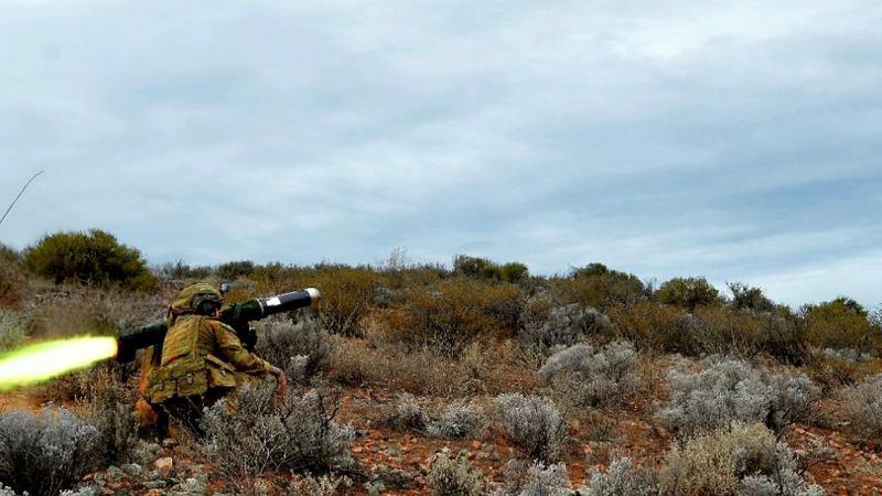 Soldiers fire a Javelin weapon system during the Direct Fire Support Weapons course.