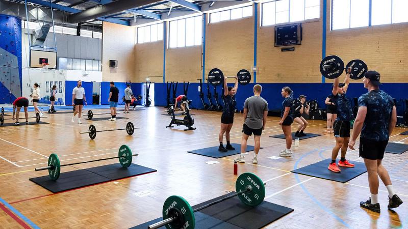 Sailors and officers participate in the inaugural HMAS Stirling Fit Games at Fleet Base West in Western Australia. Photo: Able Seaman Connor Morrison
