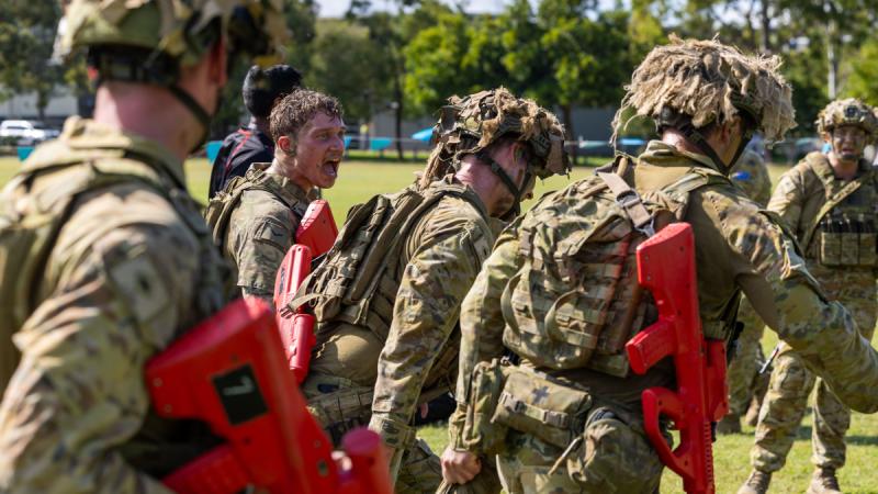 Soldiers take part in the 2024 7th Brigade Military Skills Competition as part of the Commander’s Trophy at Gallipoli Barracks, Brisbane.