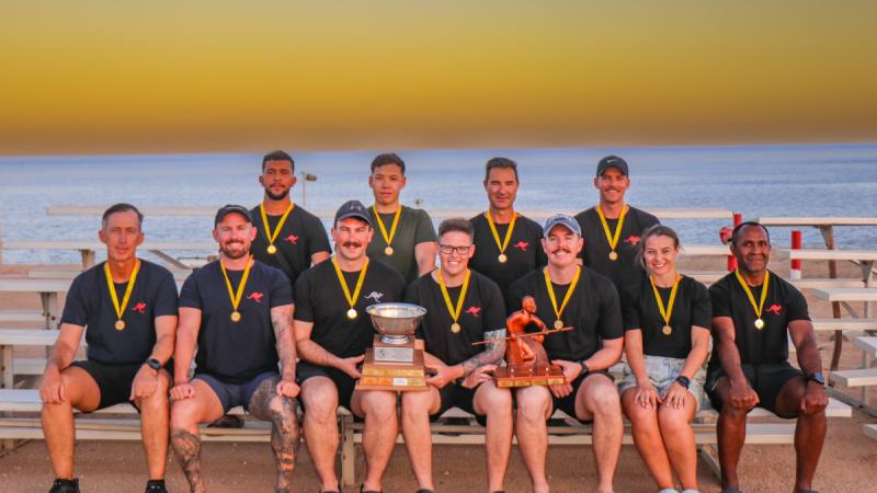 The ADF Multinational Force and Observers contingent after winning best overall team and best minor-contingent team at the MFO Force Skills Competition.