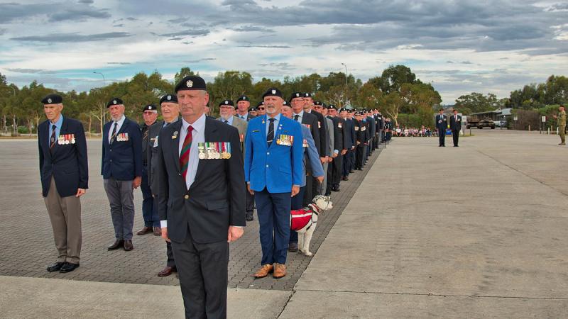 Veterans of the 1st Armoured Regiment during the Cambrai Parade at Edinburgh Defence Precinct. 
