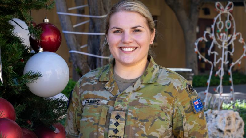 Australian Army officer Captain Georgina Gilbert is deployed on Operation Manitou in support of Combined Task Force 153 at Naval Support Activity, Bahrain.