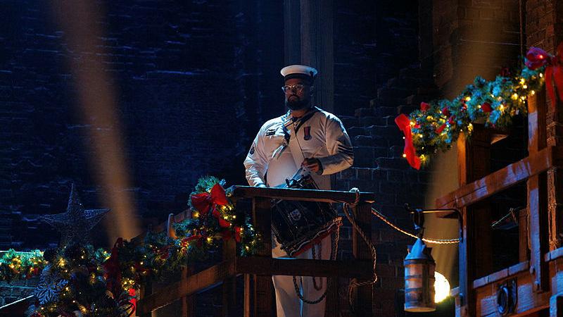 Able Seaman Musician Ritnarong Coomber performs during a Christmas show in Sydney. 