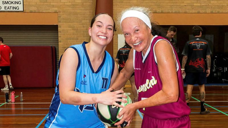 Leading Aircraftwoman Desiree Stafford and her daughter Aircraftwoman Pani Davidson during the interstate ADF Basketball championships at RAAF Williams, Victoria. 