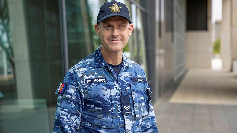 Royal Australian Air Force Corporal Simon Tapply, pictured in uniform, was awarded a Conspicuous Service Medal in the 2025 Australia Day awards.